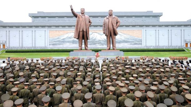 Servicepersons of the Korean People's Army (KPA) and the Korean People's Internal Security Forces (KPISF), civilians, school youth and children visited the statues of President Kim Il Sung and leader Kim Jong Il on the occasion of the 72nd anniversary of national liberation in this undated photo released by North Korea's Korean Central News Agency (KCNA) on August 15, 2017. KCNA/via REUTERS    ATTENTION EDITORS - THIS PICTURE WAS PROVIDED BY A THIRD PARTY. NO THIRD PARTY SALES.  SOUTH KOREA OUT. NO COMMERCIAL OR EDITORIAL SALES IN SOUTH KOREA.     TPX IMAGES OF THE DAY - RC1652B32590