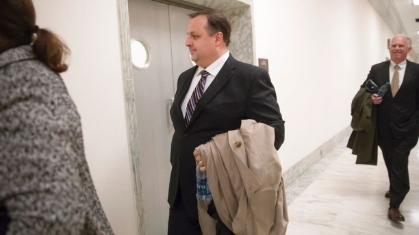 FILE - In this Jan. 23, 2017 file photo, Walter Shaub Jr., director of the U.S. Office of Government Ethics walks on Capitol Hill in Washington. Shaub, who prodded President Donald Trumpâ€™s administration over conflicts of interest is resigning to take a new job, at the Campaign Legal Center, a nonprofit in Washington that mostly focuses on violations of campaign finance law. (AP Photo/J. Scott Applewhite, File)