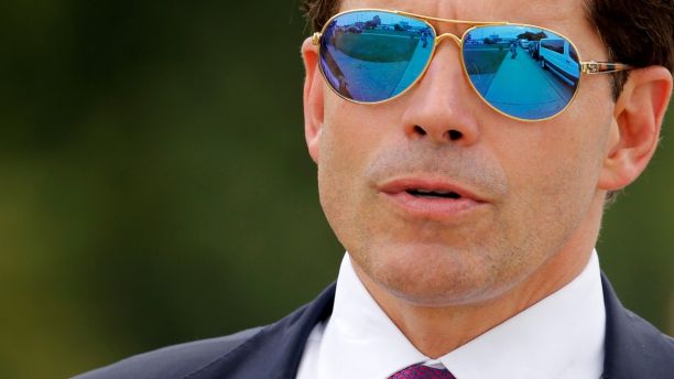 White House Communications Director Anthony Scaramucci accompanies U.S. President Donald Trump for an event about his proposed U.S. government effort against the street gang Mara Salvatrucha, or MS-13, with a gathering of federal, state and local law enforcement officials in Brentwood, New York, U.S. July 28, 2017. REUTERS/Jonathan Ernst - RTX3DC5F