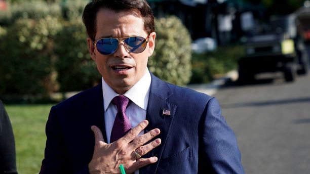 White House Communications Director Anthony Scaramucci speaks after an on air interview at the White House in Washington, U.S., July 26, 2017.   REUTERS/Joshua Roberts - RC11EAA98D50