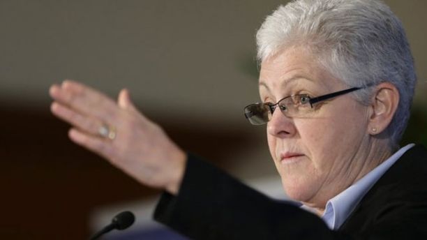 FILE -- Feb. 21, 2013: Gina McCarthy, Assistant Administrator with the Environmental Protection Agency, speaks at a climate workshop sponsored by the Climate Center at Georgetown University in Washington.