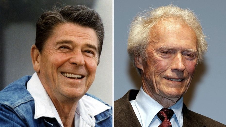 Former president Ronald Reagan and actor Clint Eastwood
