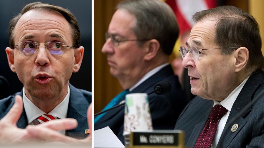 GOP members of the House Judiciary Committee press Deputy Attorney General Rod Rosenstein over political bias exhibited in texts between FBI officials Peter Strzok and Lisa Page; chief intelligence correspondent Catherine Herridge reports from Capitol Hill.