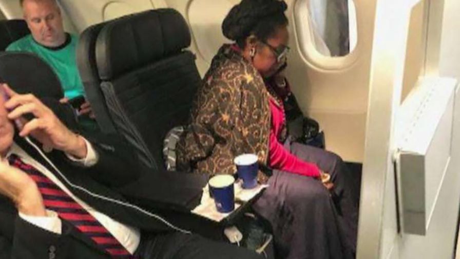 Fellow passenger claims she was bumped from her first class seat in favor of the Democrat from Texas; did race play a role? Reaction and analysis from conservative radio host Larry O'Connor and Democratic strategist Michael Starr Hopkins.