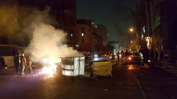 People protest in Tehran, Iran December 30, 2017 in in this picture obtained from social media. REUTERS. THIS IMAGE HAS BEEN SUPPLIED BY A THIRD PARTY. - RC1F4C4949E0