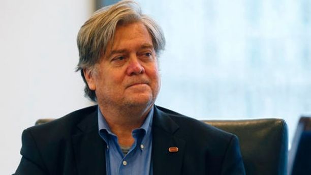 In this Aug. 20, 2016, photo, Stephen Bannon, Republican presidential candidate Donald Trump's campaign chairman, attends Trump's Hispanic advisory roundtable meeting in New York. An ex-wife of Donald Trump's new campaign CEO, Stephen Bannon, said Bannon made anti-Semitic remarks when the two battled over sending their daughters to private school nearly a decade ago, according to court papers reviewed Friday, Aug. 26, by The Associated Press. (AP Photo/Gerald Herbert)